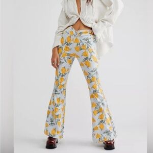 FREE PEOPLE Venice Beach Printed Flare Jeans
